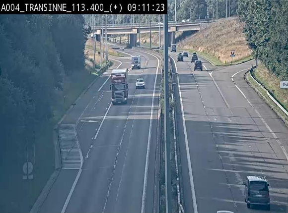 Webcam dans les Ardennes sur l'E411 à hauteur de Transinne. Vue orientée vers le sud de la Belgique