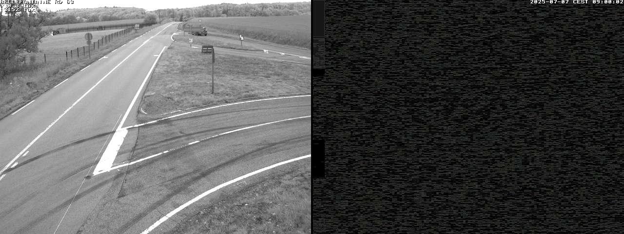 Webcam à Bellefontaine dans les Vosges à 552 mètres d'altitude sur la D63, à la jonction avec la D20A