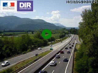 Caméra trafic à Meylan sur la Rocade-Sud de Grenoble en direction d'Aix-en-Provence