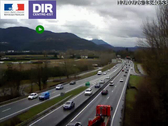 Caméra trafic à Meylan sur la Rocade-Sud de Grenoble en direction d'Aix-en-Provence