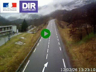 Web cam sur la N90 à Aime, en provenance de Bourg-Saint-Maurice et en direction d'Albertville