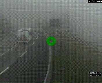 Webcam au carrefour de la croisade, à la jonction entre la N22 et la N320, avant le poste de douane franco-andorrane. Webcam à 1790 mètres d'altitude