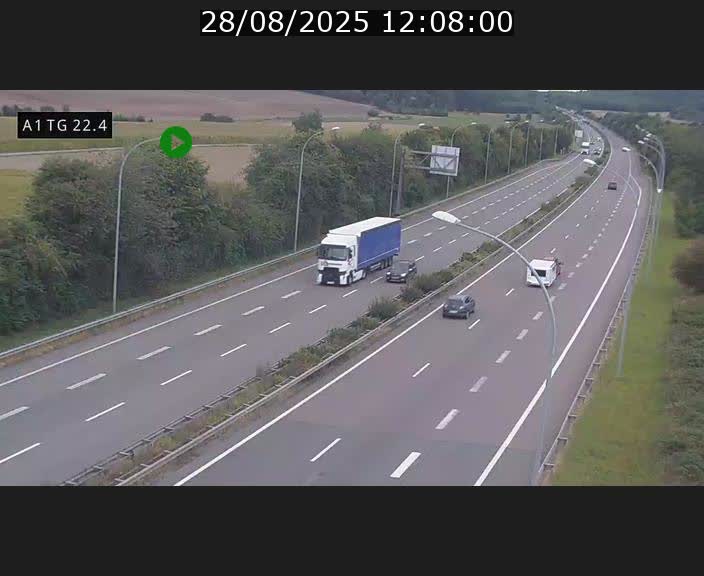 Traffic live webcam Luxembourg Flaxweiler - A1 direction Luxembourg - BK 22.4