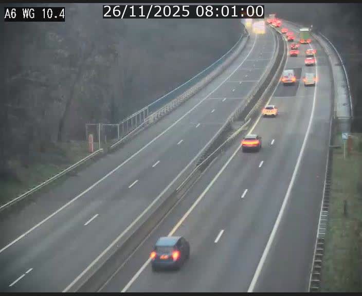 Traffic live webcam Luxembourg Mamer - A6 - BK 10.4 - direction Luxembourg/France/Allemagne