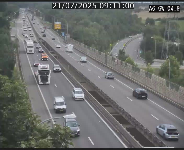 Traffic live webcam Luxembourg Croix de Cessange - A6 - BK 4.9 - direction Belgique