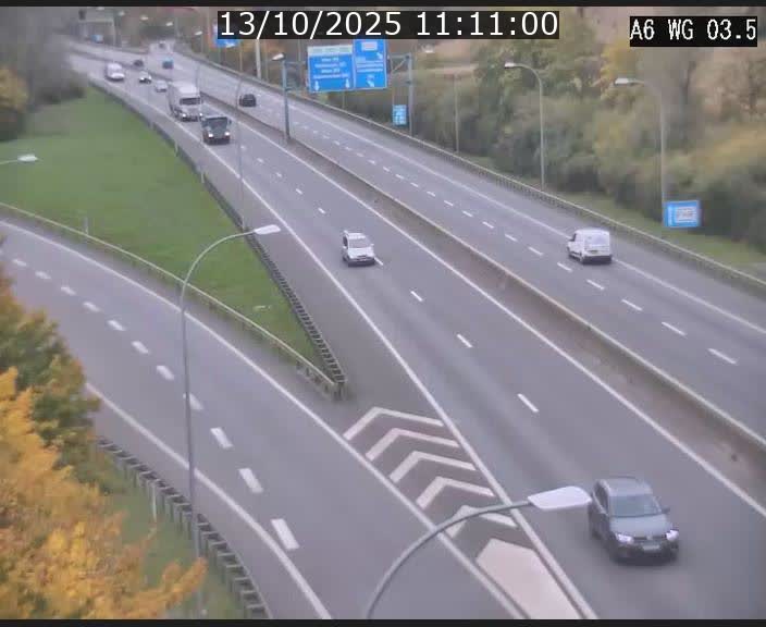 Traffic live webcam Luxembourg - Croix de Cessange - A6 - BK 3.5 - direction France/Allemagne