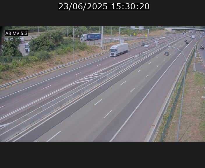 Webcam à l'Aire de Berchem au Luxembourg sur l'A3. Vue orientée vers la France
