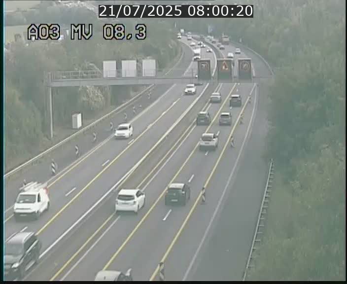Webcam Autoroute après la Croix de Bettembourg en direction de Luxembourg sur l'A3