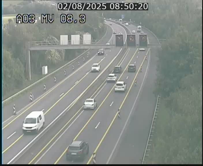 Webcam Autoroute après la Croix de Bettembourg en direction de Luxembourg sur l'A3