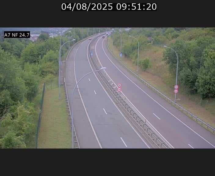 Caméra trafic Luxembourg - A7, Schieren direction Mersch