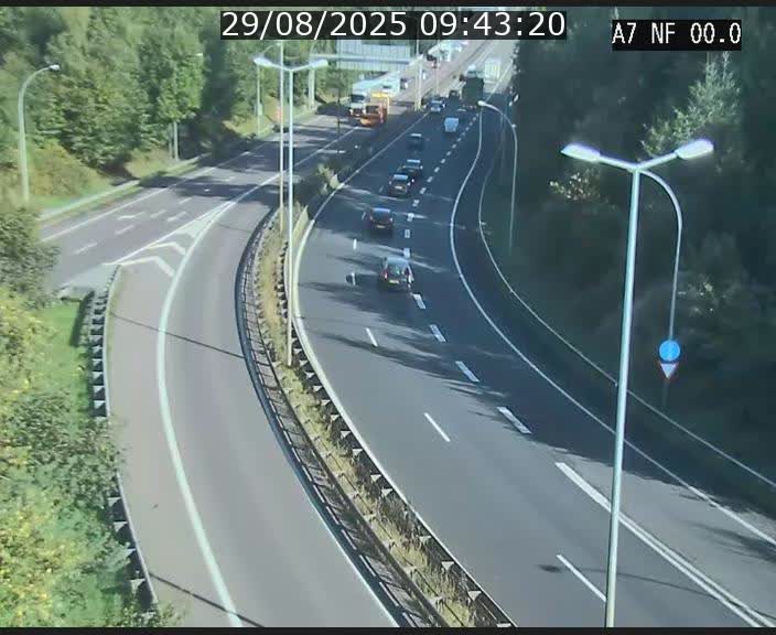 Caméra autoroute Luxembourg A7 - Echangeur A1/A7 Grünewald direction Tunnel Stafelter
