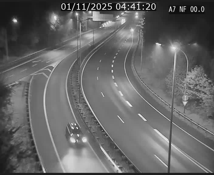 Caméra autoroute Luxembourg A7 - Echangeur A1/A7 Grünewald direction Tunnel Stafelter