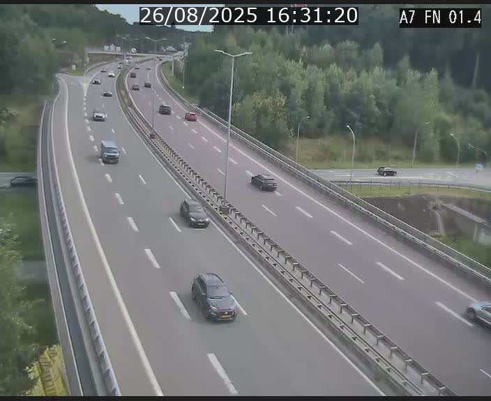 Caméra autoroute Luxembourg A7 - Tunnel Stafelter - direction Echangeur Grünewald