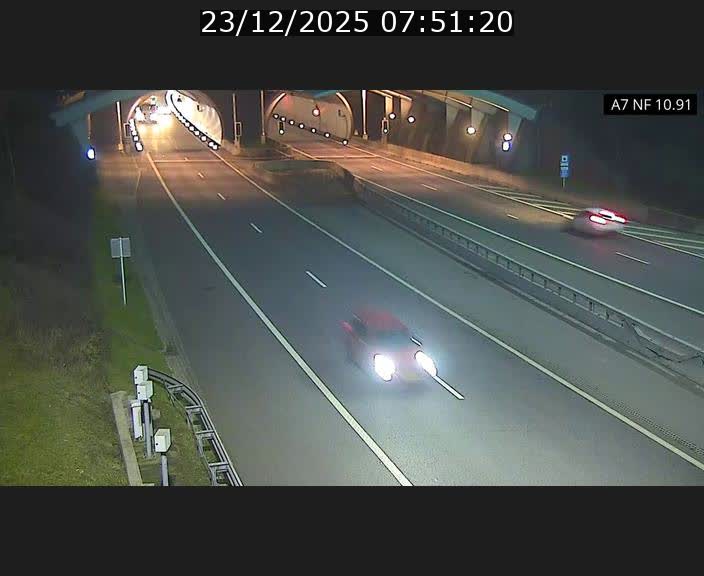 Caméra trafic Luxembourg - A7, Tunnel Gousselerbierg, entrée sud, direction Mersch