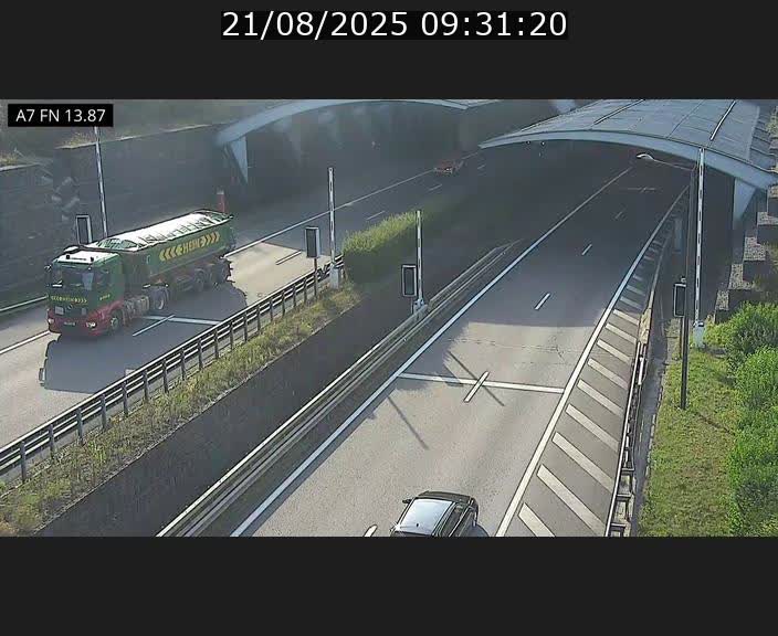 Caméra trafic Luxembourg - A7, Tunnel Gousselerbierg, entrée nord, direction Lorentzweiler