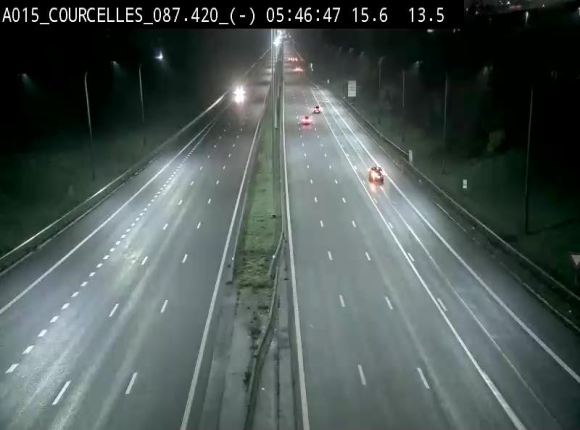 Webcam autoroute Belgique - Viesville - E42 direction Mons - BK 84.35