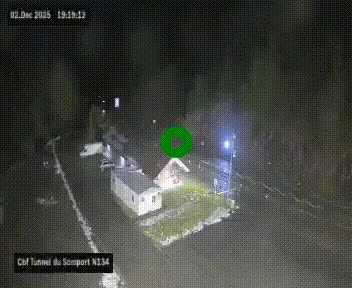 Webcam à l'entrée du tunnel du Somport, côté français, sur la N134, dans les Pyrénées, en direction de l'Espagne, à 1116 mètres d'altitude
