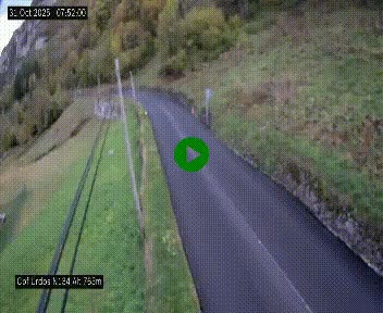 Webcam dans les Pyrénées Atlantique au niveau du col d'Urdos et du fort du Pourtalet sur la N134, en direction du Col et du tunnel du Somport, à 765 mètres d'altitude