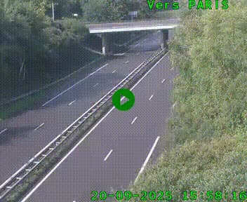 Caméra routière sur l'autoroute A20 au nord de Limoges, à la jonction avec la N520. Vue orientée vers Paris