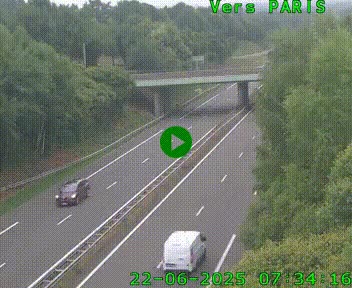 Caméra routière sur l'autoroute A20 au nord de Limoges, à la jonction avec la N520. Vue orientée vers Paris