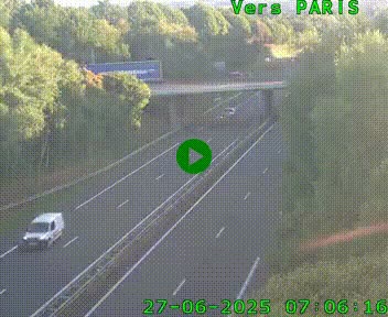 Caméra routière sur l'autoroute A20 au nord de Limoges, à la jonction avec la N520. Vue orientée vers Paris