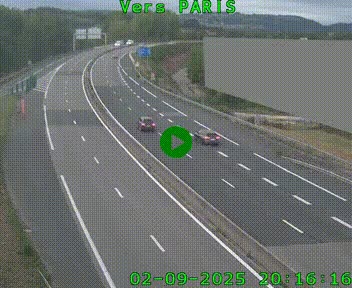 Caméra routière sur l'autoroute A20 à Brive-la-Gaillarde, à la jonction avec l'A89. Vue orientée vers Paris