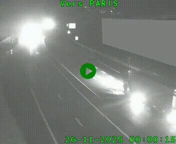 Caméra routière sur l'autoroute A20 à Brive-la-Gaillarde, à la jonction avec l'A89. Vue orientée vers Paris