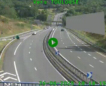 Caméra routière sur l'autoroute A20 à Noailles, en périphérie de Brive-la-Gaillarde. Vue orientée vers Toulouse