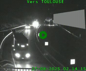 Caméra routière sur l'autoroute A20 à Noailles, en périphérie de Brive-la-Gaillarde. Vue orientée vers Toulouse