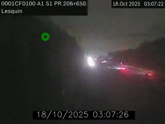 Webcam autoroute A1 à hauteur de Lesquin. Vue orientée vers Lille