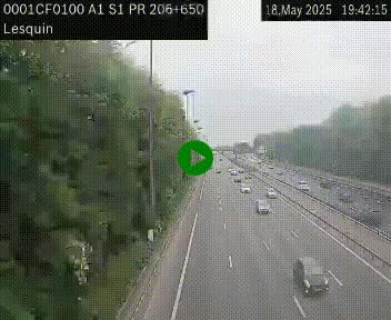 Webcam autoroute A1 à hauteur de Lesquin. Vue orientée vers Lille
