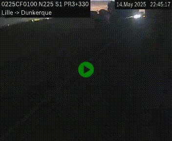 Webcam autoroute A25 (N225) à hauteur de Bergues (Bierne). Vue orientée vers Dunkerque.