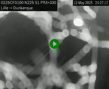 Webcam autoroute A25 (N225) à hauteur de Bergues (Bierne). Vue orientée vers Dunkerque.