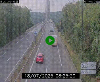 Webcam sur la N165 après le Pont de l'Iroise, à l'entrée de Brest