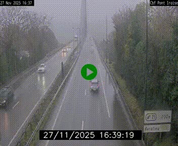 Webcam sur la N165 après le Pont de l'Iroise, à l'entrée de Brest