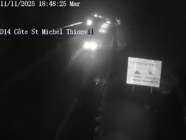Webcam sur la D14, dans la côte Saint-Michel. Vue orientée vers Thionville