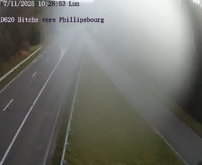 Webcam sur la D620, sur le contournement de Bitche. Vue orientée vers Philippsbourg
