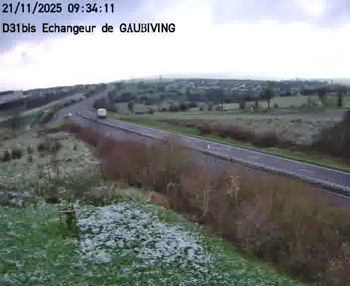 Dispositif d’observation sur D31bis (France) à Gaubiving, en direction de Sarreguemines, offrant une visualisation fiable des conditions de circulation.