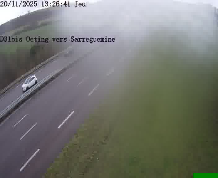 Webcam installée le long de D31bis (France) à Oeting, pointée vers Sarreguemines, utile pour suivre précisément les conditions de trafic.