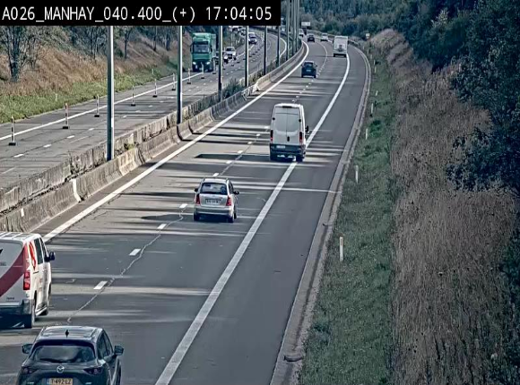 Webcam autoroute A26/E25 à hauteur de Manhay, avant la jonction avec la N651 en direction de Luxembourg - BK 40.4