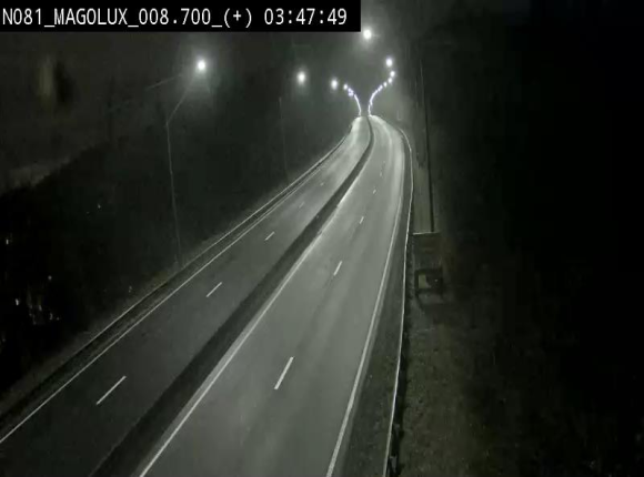 Webcam sur la N81 (E411) à hauteur de la jonction avec la N883. Vue orientée vers Longwy