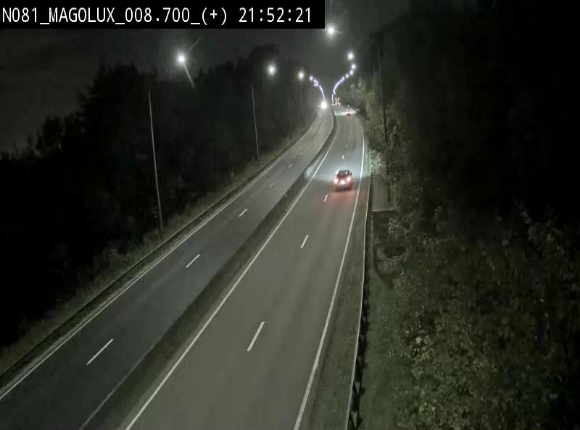 Webcam sur la N81 (E411) à hauteur de la jonction avec la N883. Vue orientée vers Longwy