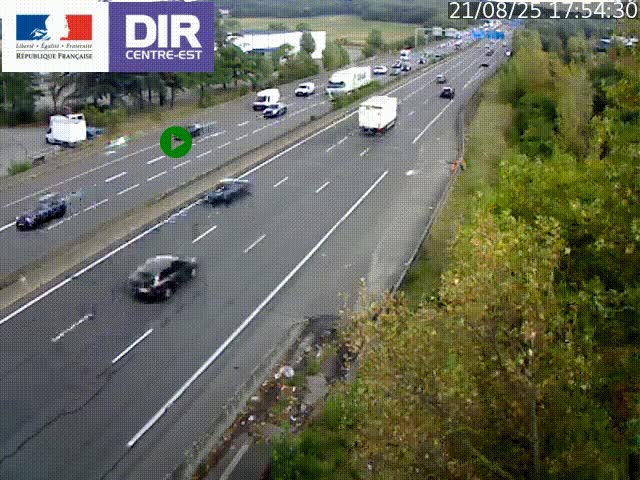 Caméra de circulation à Saint-Priest à la jonction entre l'A43 et l'A46 en direction de Marseille