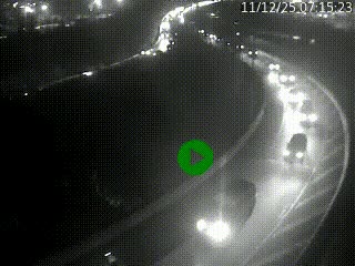 Caméra autoroute à la jonction entre l'A7 et la D301 (Boulevard urbain Sud de Lyon) à Feyzin, au sud de Lyon. Vue orientée vers Mions