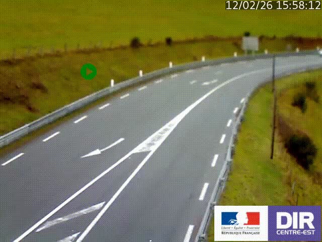 Webcam sur le col Pin Bouchain, vue orientée vers Roanne, en provenance de Lyon sur la nationale 7 (N7)