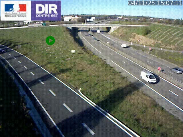 Webcam sur le contournement de Valence, sur la Nationale 7, caméra orientée vers Lyon