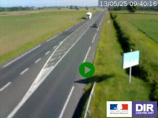 Webcam routière sur la RN7 à hauteur de Toulon-sur-Allier, entre Moulins et Vichy