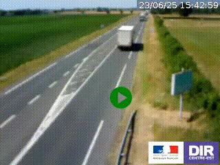 Webcam routière sur la RN7 à hauteur de Toulon-sur-Allier, entre Moulins et Vichy