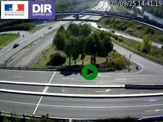 Webcam traffic à Grenoble-sud sur l'autoroute A480. Vue orientée vers l'entrée et la sortie de Grenoble