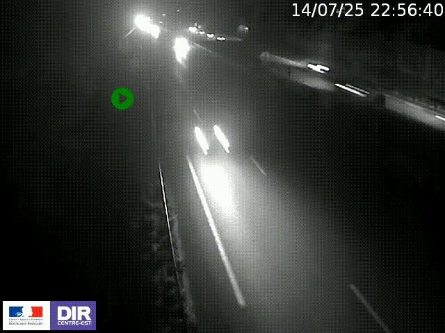 Webcam à Bron sur l'A43 à la jonction avec le boulevard périphérique de Lyon (D383). Vue orientée vers Lyon